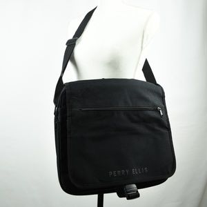 Perry Ellis Black Crossbody Messenger Bag